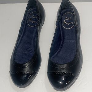 Jack Rogers Women's Bree Stretch Cap Top Flats Shoes Black Size 5.5‎ M